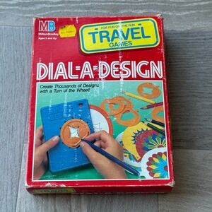 Milton Bradley MB Dial A Design Travel Games Spirograph Art Kit 1989 Creative